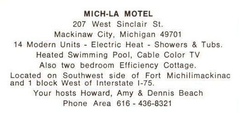 Mich-La Motel - Vintage Postcard (newer photo)